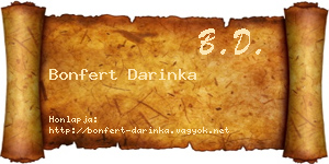 Bonfert Darinka névjegykártya